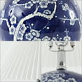 thumbnail image 7 of JONATHAN Y Shishen 19.5" Cottage Classic Chinoiserie Ceramic Orb LED Table Lamp with Pleated Shade, Navy/White, JYL5056C, 7 of 7