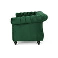 thumbnail image 4 of Loveseat Sofa, 62" Comfy Velvet Couch with Nailhead Accents, Tool-Free Setup Sofas for Living Room, Emerald, 4 of 6