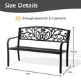 thumbnail image 7 of YRLLENSDAN Metal Outdoor Bench Weatherproof 50inch Patio Bench for 3-person Garden Bench for Outdoors Yard Lawn Porch Park Rust-Resistant Cast Iron Bench with Floral Pattern Backrest,Black, 7 of 7