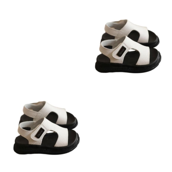 Sonducket Sandalias cómodas y antideslizantes, transpirables y elegantes para usar, zapatos para niños, verano para niños con fácil blanco blanco veintiséis 2piezas