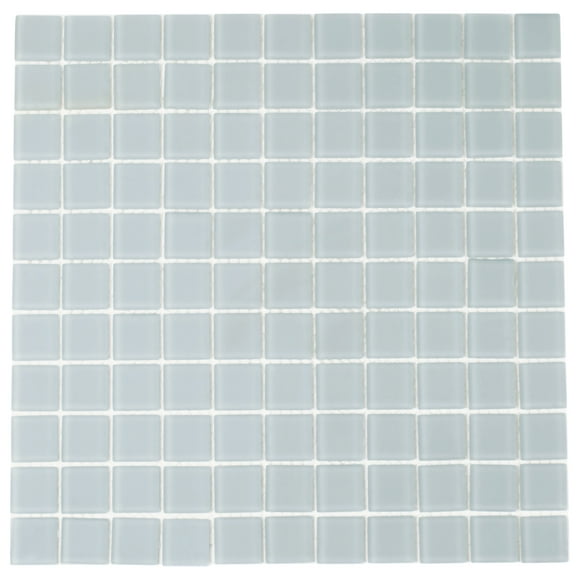10 pack Gray 11.8 in. x 11.8 in. 1x1 Matte Finished Glass Mosaic Floor and Wall Tile (9.67 sq. ft./Case)