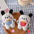 thumbnail image 2 of 3 piezas de babero de peluche de dibujos animados Pacha Dog colgante de bolso escolar para niña muñeca creativa de peluche, 2 of 7