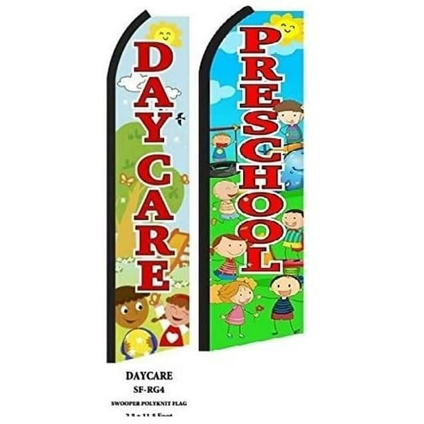 Daycare & Preschool Swooper Flag Pack of 2 Advertisement /Business