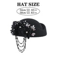 thumbnail image 6 of Vjnyvs Rhinestone Felt Beret Vintage Pillbox Hat Women Fascinator Hat British Derby Cap Flight Attendant Hat for Church Tea Party, 6 of 7