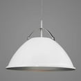 thumbnail image 4 of Progress Lighting, Tre Collection, 1-Light Pendant, Graphite, White Dome, Vintage Silver Shade, 4 of 9