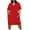 X03-Red, variant on Plus Size Summer Dresses Womens Casual Loose Short Sleeve V Neck Midi Dress Solid Color Lightweight Beach Holiday Sundress with Pockets