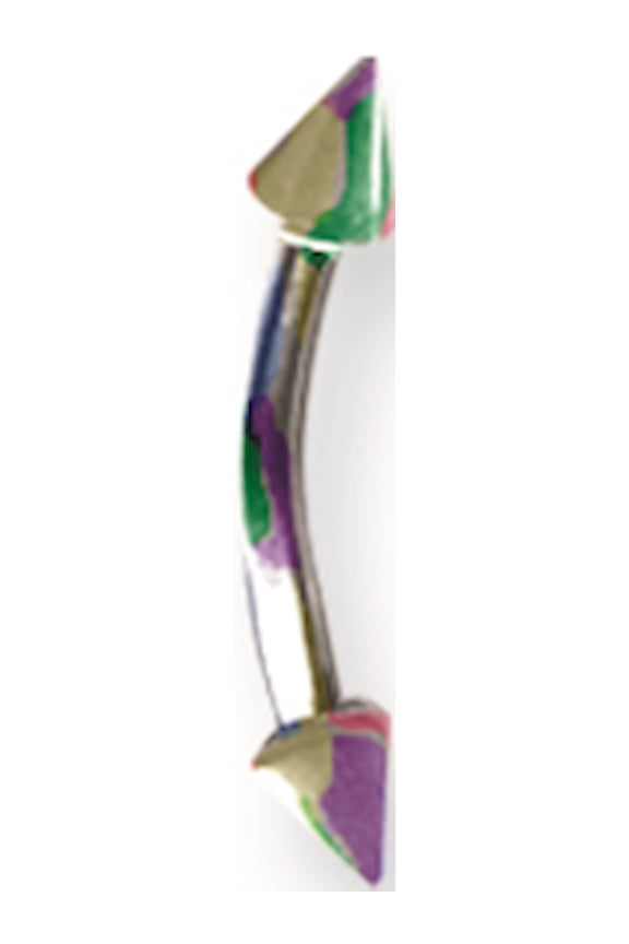 Designer Titanium Solid Curv Bb W Cones 16G (1.3Mm) 3/8 (10Mm) Long 3Mm Made In China -Jewelry By Sweet Pea Creations