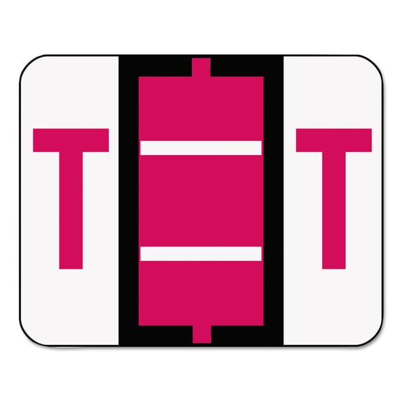 Smead A-Z Color-Coded Bar-Style End Tab Labels, Letter T, Red, 500/Roll -SMD67090