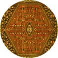 thumbnail image 1 of Ahgly Company Indoor Round Persian Yellow Traditional Area Rugs, 3' Round, 1 of 4