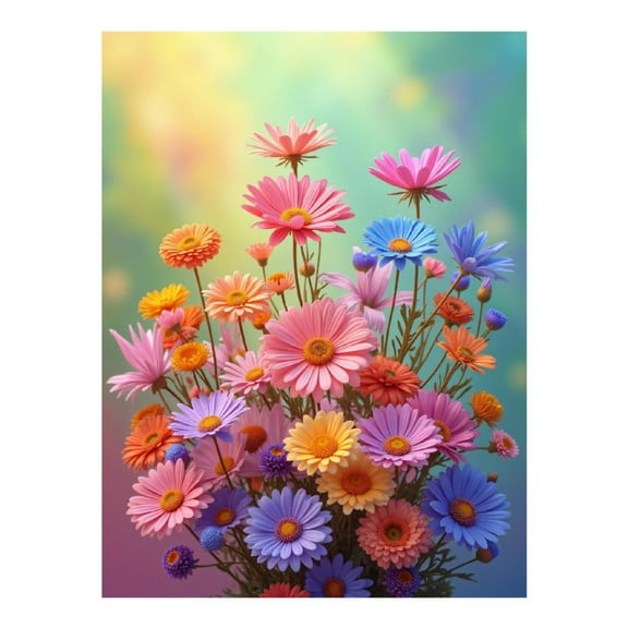 Diamond Art Kit for Adults, Colorful Blooming Garden Bouquet Diamond Painting for Adults Beginners, DIY Diamond Art Painting Kits, 5D Diamond Painting Crafts for Home Decor 12x16 Frameless