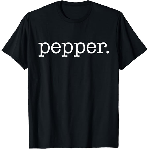 Pepper Word Graphic Black Unisex Short Sleeve T shirt for Casual Wear Unisex Tee