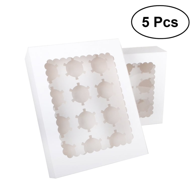 12 scatole natalizie per cupcake, 21 x 15 x 9 cm, con finestra di vista