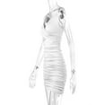thumbnail image 5 of ICE Women's Sexy Tight-Fitting Mini Dress Pleated Buttock Dress Club Party Dress Dress,White,M, 5 of 8