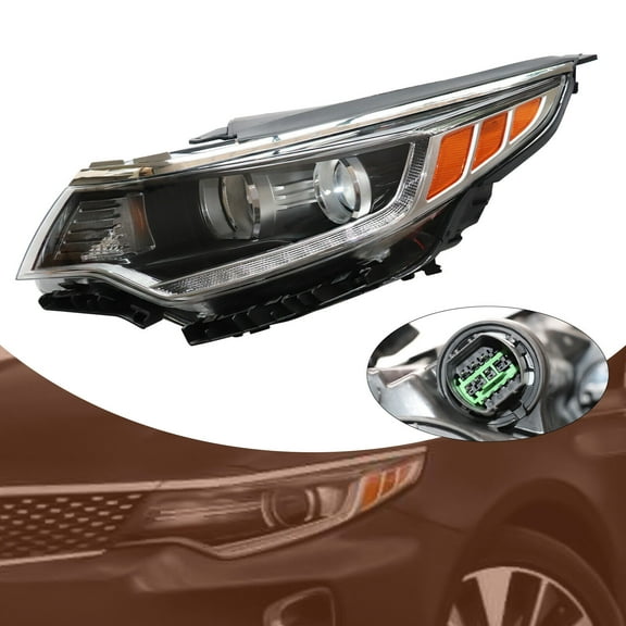 Left Driver Side LED Halogen Projector Headlight for 16-18 Kia Optima