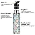 thumbnail image 3 of Yayeee 20oz Double Wall Stainless Steel Water Bottle with Flip Straw, Light Blue Shimmering Pattern, 3 of 7