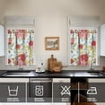 thumbnail image 4 of Kitchen Curtains and Valance Set 36 Inch Tier Pioneer Colorful Floral 3 Pieces Set Dining Room Small Curtain Drapes Cafe Curtains Valance for Home Decor Rod Pocket, 4 of 6