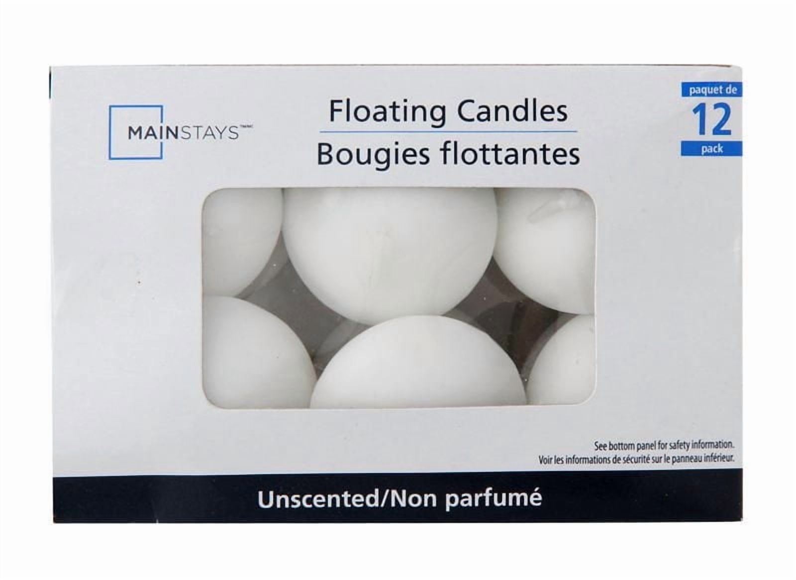 Mainstays Unscented Floating Candles, 0.74 oz, pack of 12