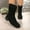 Black, variant on Viluyesy Womens Mid Calf Boots, Round Toe Pull-On Low Heels Fall Winter Comfortable Boots Black