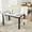 White Chair, variant on MIERES 5-Piece Dining Table Set for 4 - Faux Marble Kitchen Table with 4 PU Leather Chairs, Metal Frame, Easy Assembly, Small Space Friendly, Modern White & Black Dining Room Set