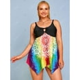 thumbnail image 2 of Talla grande salpicadura corbata tinte corbata floral boyshorts Tankini traje de baño Rosegal Vestidos casuales de talla grande, 2 of 5