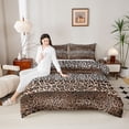 thumbnail image 4 of Castle Fairy Brown Leopard Print Twin Comforter Sets,Animal Print Patchwork Bedding Set, 4 of 8