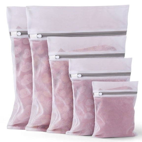 Okaka 5-Pack Mesh Laundry Bags for Delicate - Blouse, Underwear, Lingerie (5 Sizes)