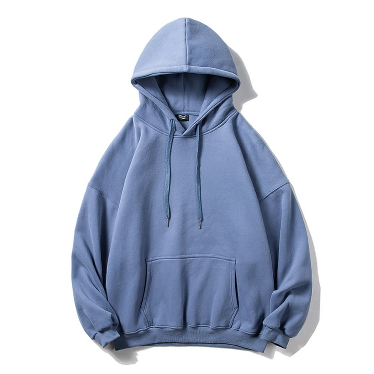 LEEy-world Hoodies For Men Men'S Pullover Hoodie Sweatshrits Drawstring  Hooded Color Block Hoody For Men With Kangaroo Pocket Blue,S