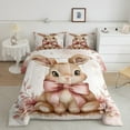 thumbnail image 2 of Feelyou Kawaii Rabbit Bedding Comforter Set, Princess Bowknot Twin Comforter Sets, Cartoon Bunnies Animal Bedding Set, Breathable Room Decorative, 2-Piece, 2 of 8