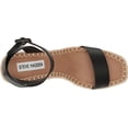 thumbnail image 5 of Steve Madden Upstage Black Leather Ankle Strap Open Toe Wedge Heeled Sandals (Black Leather, 8.5), 5 of 6