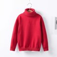 thumbnail image 2 of Riecok Sweater Kids Boys High Collar Long Sleeve Solid Color Fall Winter Warm Pullover Sweater Red 150 11 Years, 2 of 3