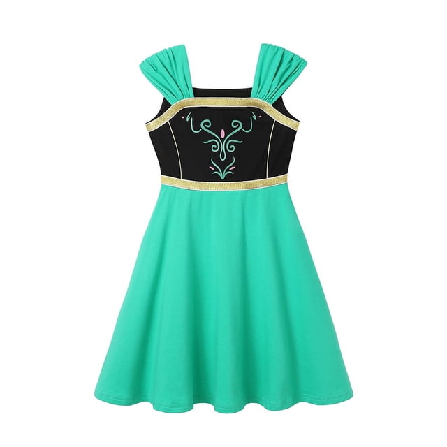 Disney-vestido de princesa sirena Ariel para niñas, ropa informal sin mangas de línea a, Elsa, Anna, Bella, Rapunzel, Verano