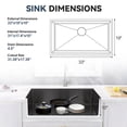 thumbnail image 2 of 33 Inch Drop In & Undermount Kitchen Sink, Single Bowl Stainless Steel Kitchen Sink, Deep Basin Rust Resistant Farmhouse Sink with Noise Canceling Technology Black, 2 of 9