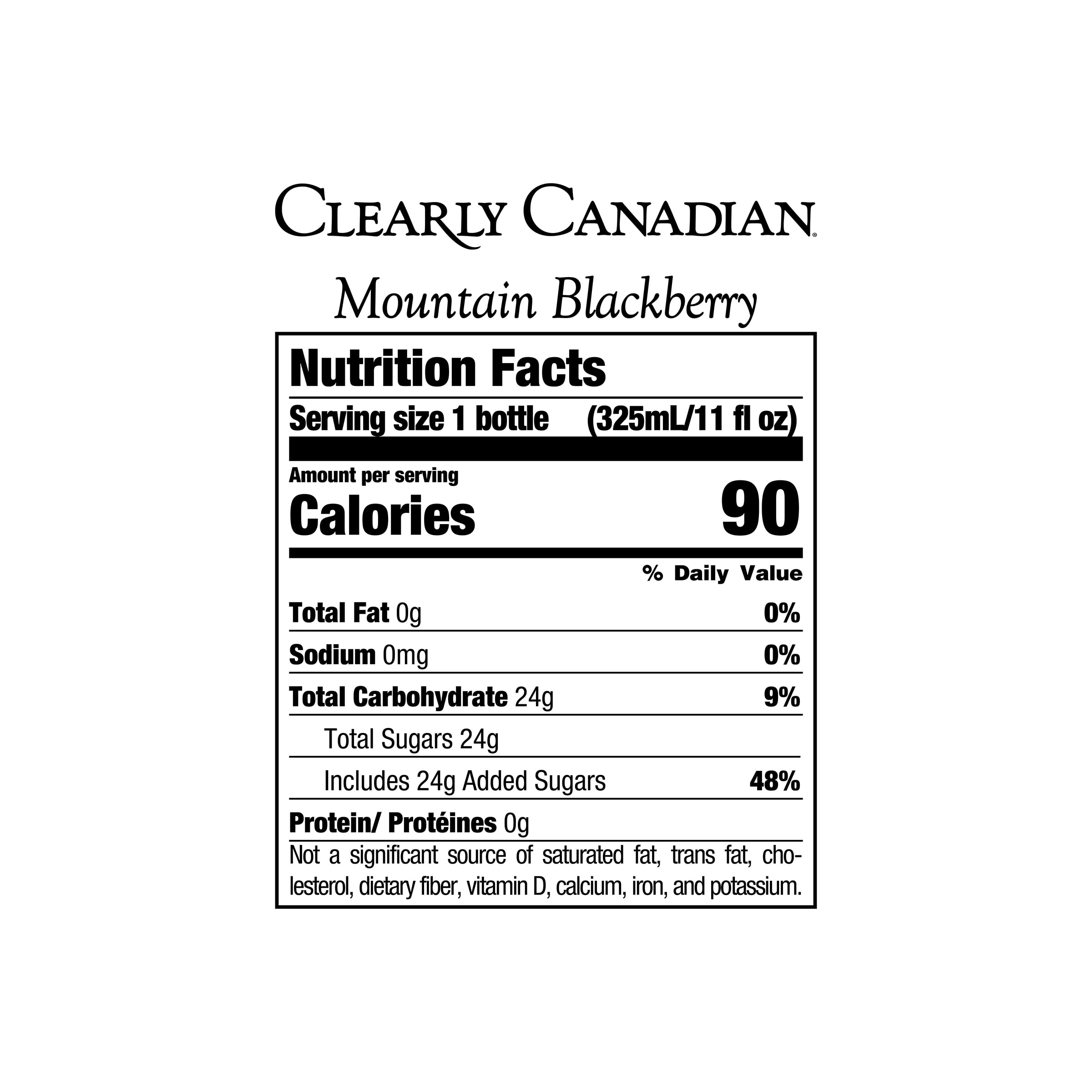 Clearly Canadian Mountain Blackberry Sparkling Water, 11 fl oz, Pack of 12