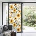 thumbnail image 3 of Sunflower Window Privacy Film, Farmhouse Spring Summer Botanical Static Cling UV Sun Blocking Heat Control Window Tint Day and Night, Non-Adhesive Reusable One Way Windows Privacy Cover 35.4''x78.7'', 3 of 7
