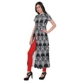 thumbnail image 2 of Moomaya Robes Tuniques à Fente avant pour Femmes Manches Courtes Kurti Imprimé Tenue d'Été, 2 of 5