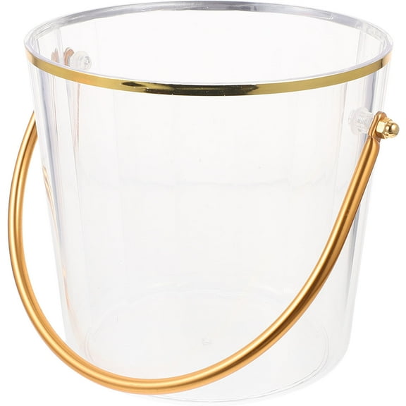 IDEANATEGRATE Ice Bucket Plastic Clear Beverage Tub For Home Use 1Pcs 6.3X6.1X5.3In