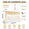 thumbnail image 2 of Clear Makeup Letter Patch Makeup Bag SPF Pouch, Boho Clear Toiletry Bag Travel Preppy Small Cute Stadium Letter Cosmetic Zipper Pouch Purse,Transparent Waterproof Beige Beach Makeup Pouch Clutch(HAIR), 2 of 7