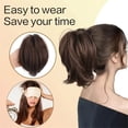 thumbnail image 6 of 8 Inch Straight Ponytail Extension Short Claw Clip Pony Tail Natural Looking Synthetic Hair Pieces for Women, 6 of 7