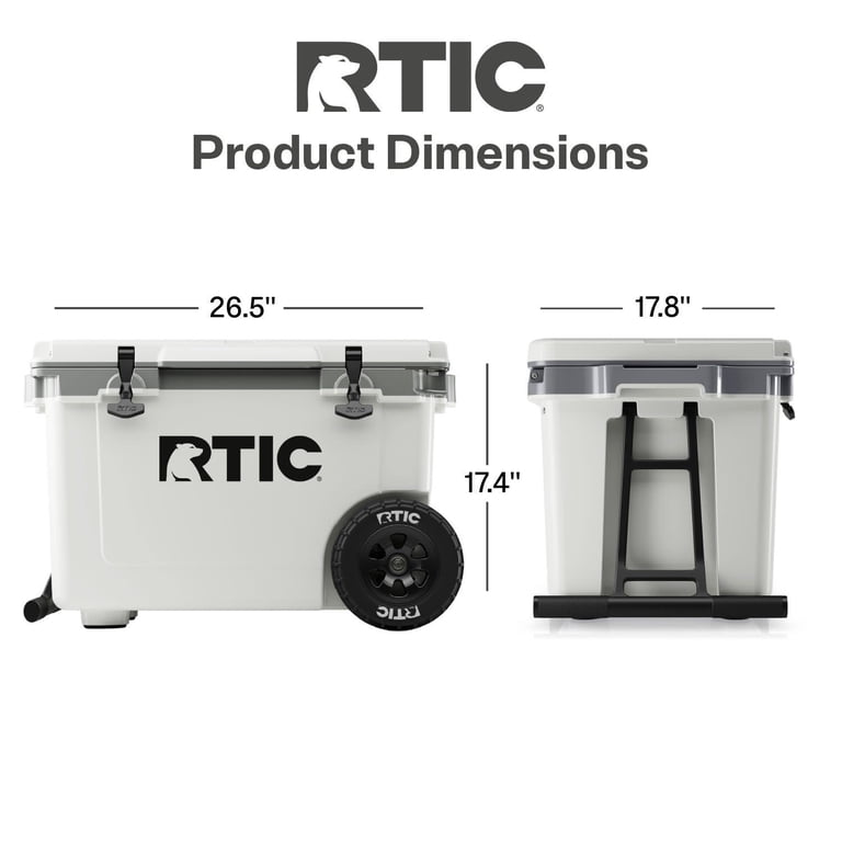 RTIC Large 52 QT Ultra-Light Wheeled Cooler, Sage/Beach, Fits 78