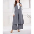 thumbnail image 5 of AURA Women Plus Size Blazer Set Solid Color 2 Piece Suit Cropped Pants 0XL-4XL, 5 of 7