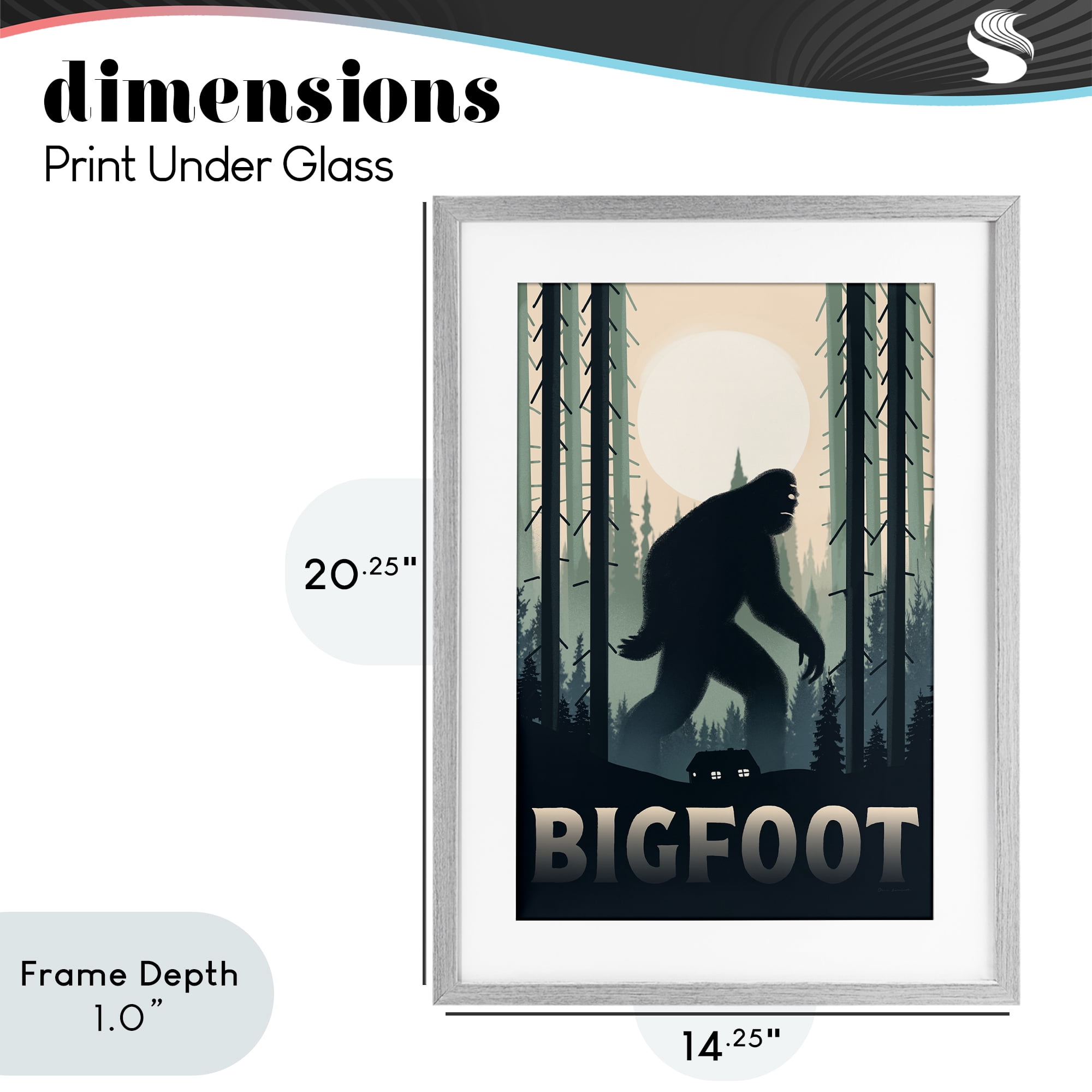 Stupell Industries Forest Creature Cabin in Woods Gray Framed Print Under Glass, design by Omar Escalante