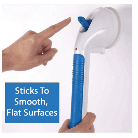 Carex Suction Shower Grab Bar, 16" Ultra Grip Handle, Dual Locking, 75 lb Weight Capacity