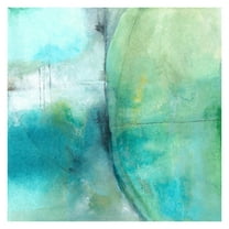 Masterpiece Art Gallery Amid The Roar Blue Abstract by Michelle Oppenheimer Canvas Art Print 35" x 35"