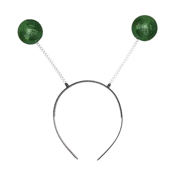Diadema alienígena con purpurina gruesa, diadema marciana para cosplay. verde