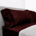 thumbnail image 2 of 5 Piece Sheet has Zipper Sheet Set, Twin XL Size 26 Inch Deep Pocket, 800 TC, Solid Wine Color., 2 of 9