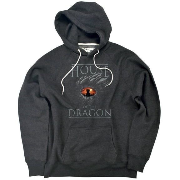 Game Of Thrones House Of The Dragon Eye Unisex Adult Slim Fit Pull-Over Heather Hoodie, Charcoal, Small
