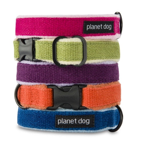 Fleece-Lined Collar with Reflective Safety Strip Soft Small, Deep Black Petfino Natural Hemp Dog Collar Double Layer Collar