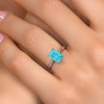 thumbnail image 4 of Gem Stone King 14K White Gold Green Turquoise Solitaire Engagement Ring for Women | 2.30 Cttw | Emerald Cut 10X8MM | Gemstone Birthstone | Size 5, 4 of 6