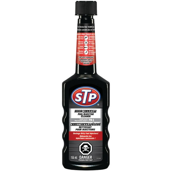 STP NETTOYANT POUR INJECTEURS STP® EN FORMULE POUR KILOMÉTRAGE ÉLEVÉ, 155mL Le nettoyant pour injecteurs STP® en formule pour kilométrage élevé est sans danger pour les moteurs à carburateur.