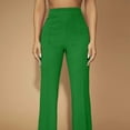 thumbnail image 1 of Pantalones de cintura alta para mujer, elegantes pantalones acampanados para uso diario, pantalones casuales ajustados y elásticos para mujer, 1 of 6